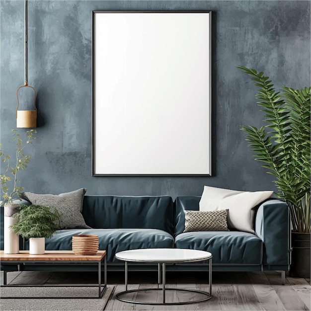 Vector picture identity minimal portfolio living pastel canvas furniture up contemporary poster apartment