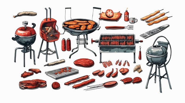 a picture of a kitchen with sausages and sausages