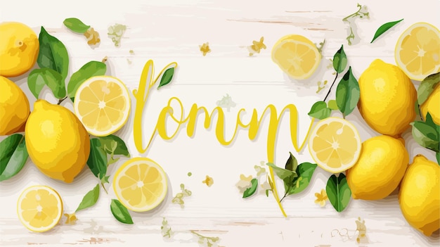 Vector a picture of lemons and limes with the word lemons on a white background