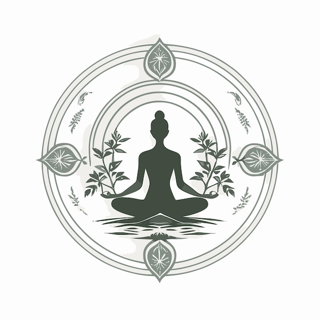 a picture of a meditating symbol with a picture of a buddha in a circle