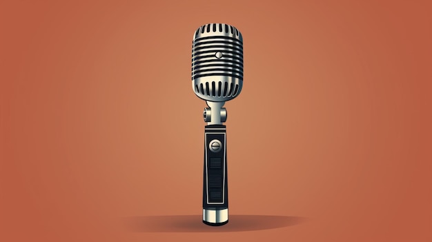 a picture of a microphone and a brown background