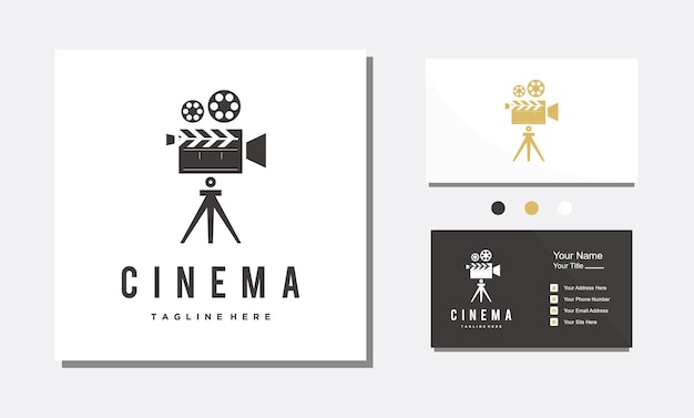 Picture movie cinema vintage camera logo design icon vector