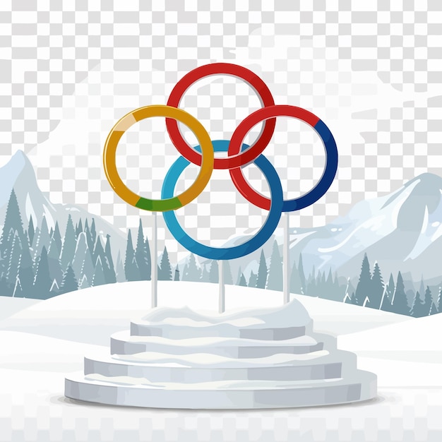 Vector a picture of the olympic rings in the snow