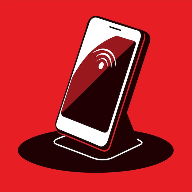 a picture of a phone with a red background that says quot t v quot