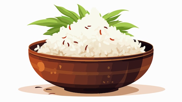 Vector a picture of rice in a bowl with a picture of rice