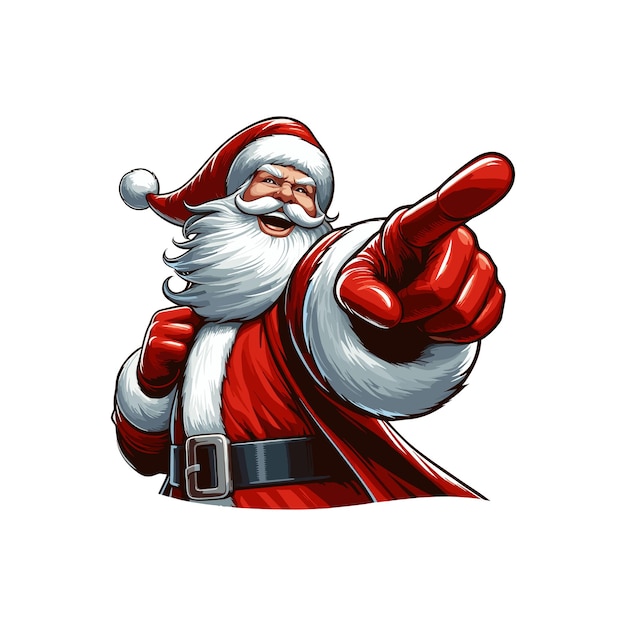 Vector a picture of santa claus pointing at the camera santa claus pointing outwards with a big smile