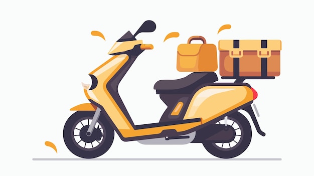 a picture of a scooter with a bag of luggage on the front