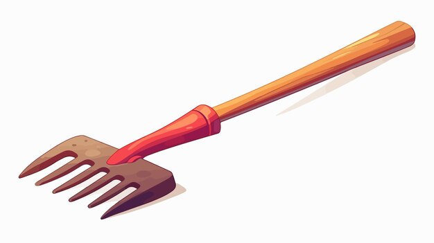 Vector a picture of a shovel with a red handle