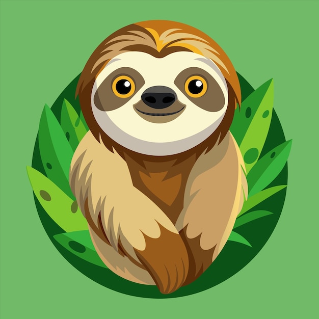 Vector a picture of a sloth that has a face on it