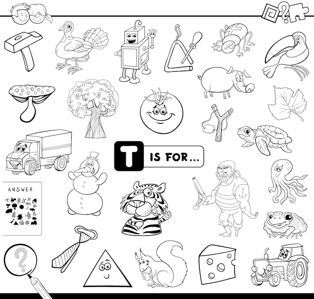 Picture Starting with Letter T Game