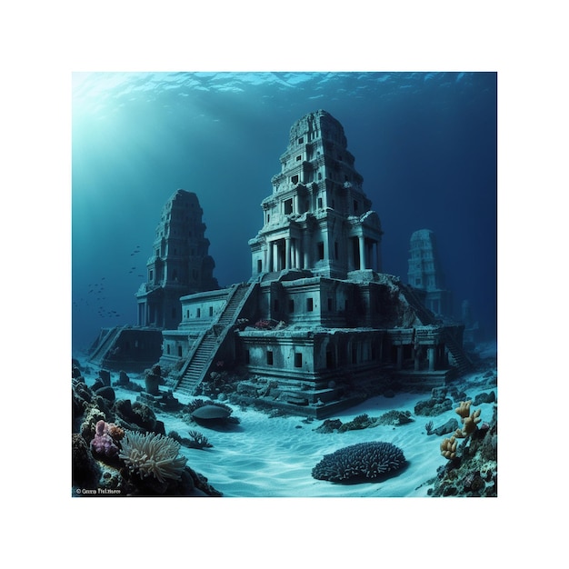 a picture of a temple with a fish in it