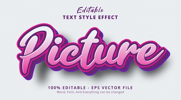 Picture text on pink gradient style template editable text effect