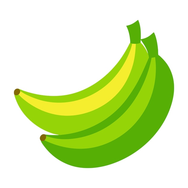 a picture of three bananas with a green background