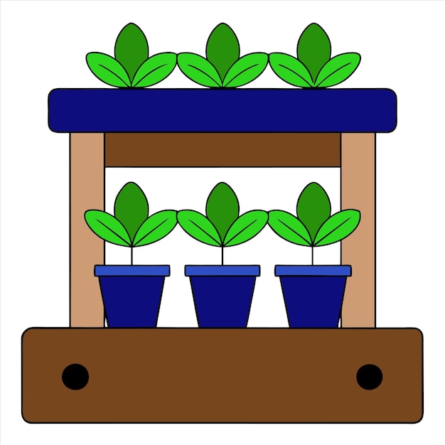 a picture of three pots with plants in them