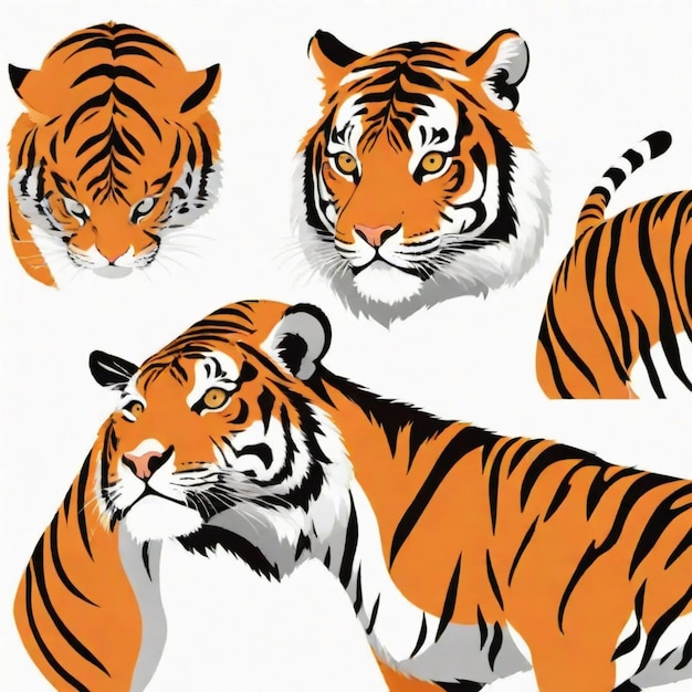 Vector a picture of a tiger that has the words  tiger  on it