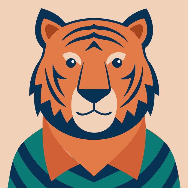 Vector a picture of a tiger wearing a shirt with a collar that says quot tiger quot