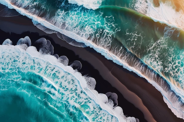 Vector a picture of a wave that is called the ocean aerial view to ocean waves