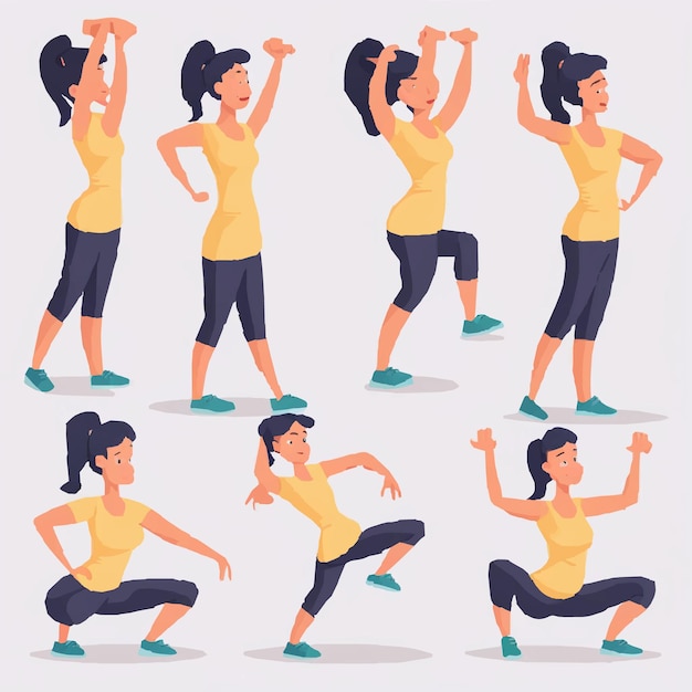 Vector picture of a woman doing yoga exercises