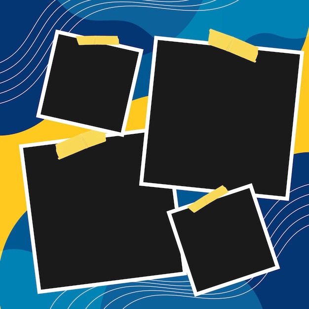 a picture of a yellow and blue ocean with a yellow strip of tape that says rectangle