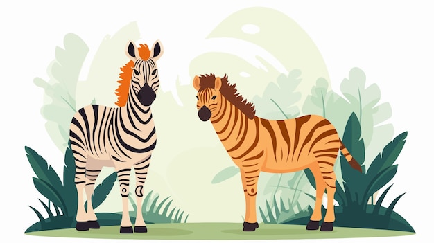 a picture of a zebra and a zebra on a green background