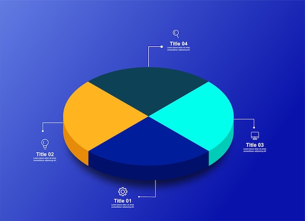 Pie chart, 3d diagram template