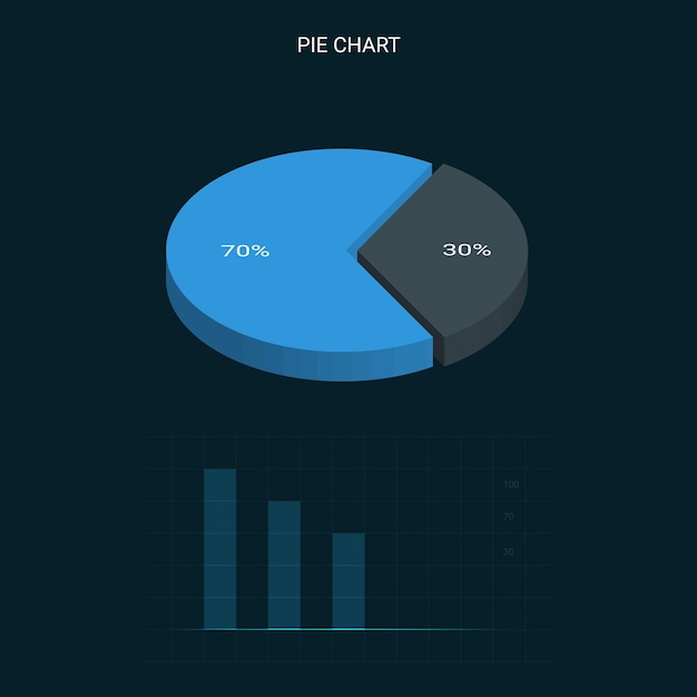 Pie chart 70 Vector Illustration