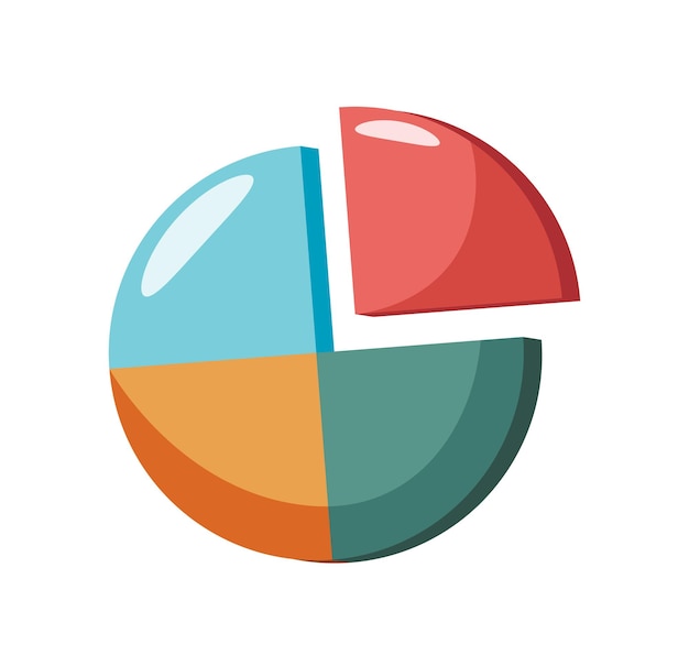 pie chart cartoon icon vector illustration