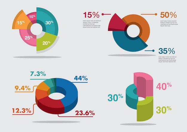 Pie chart infographic for mockup design