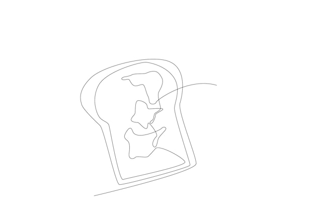 A piece of bread line art