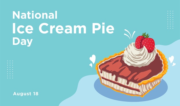 A piece of chocolate flavored ice cream pie topped with fresh strawberry National Ice Cream Pie Day