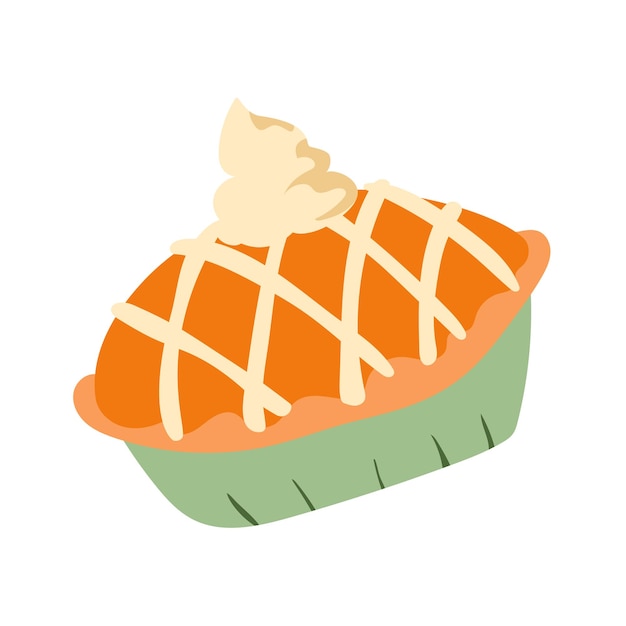 a piece of pie with a slice of orange on it