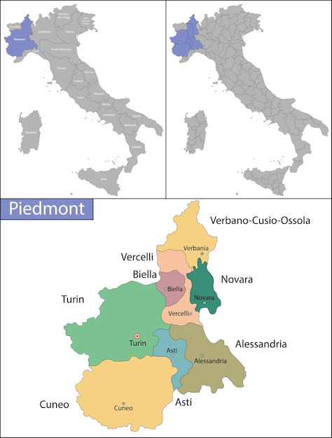 Piedmont is one of the twenty administrative regions of Italy, in the northwest of the country