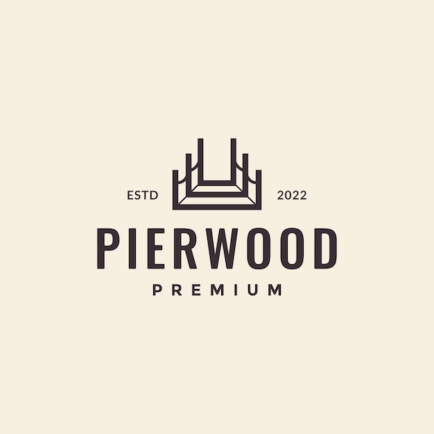 Pier wood hipster vintage logo design