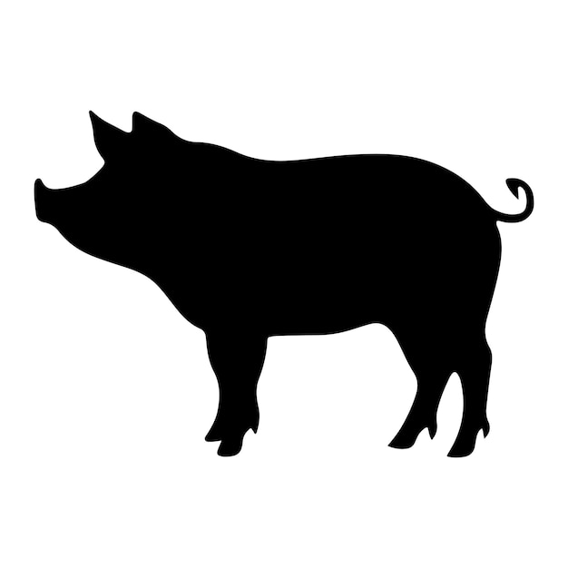 Pig black silhouette clip art vector