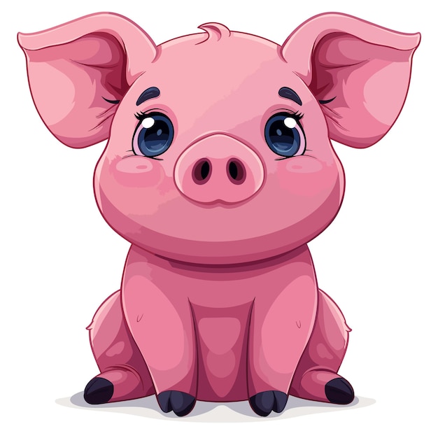 Pig Cartoon Icon Isolated Transparent Background Images