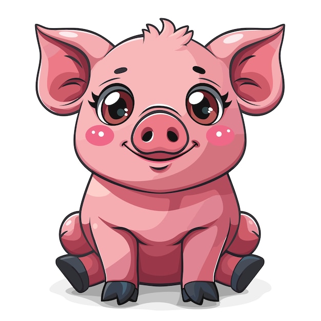 Pig Cartoon Icon Isolated Transparent Background Images