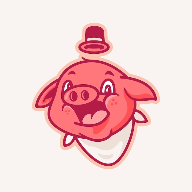 Pig close up illustration, perfect used for logo, icon, mascot or etc