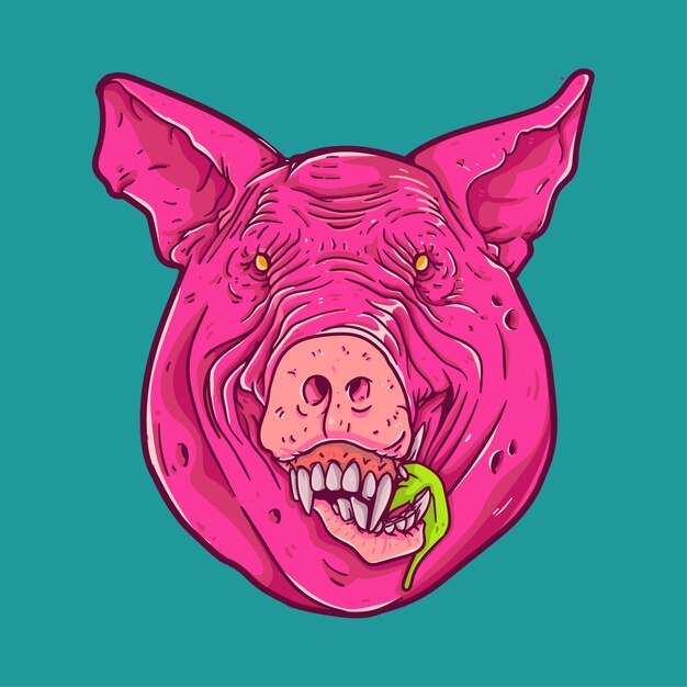 Vector pig face character