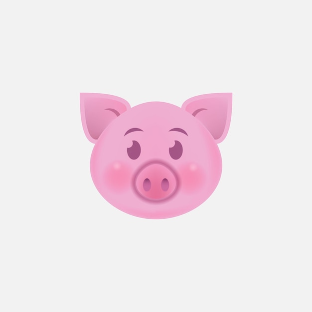 Pig face icon isolated on white background Vector illustration