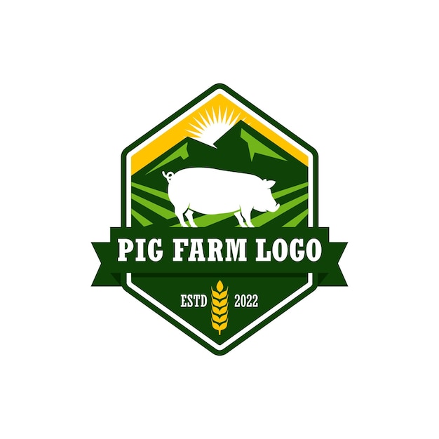 Pig farm logo