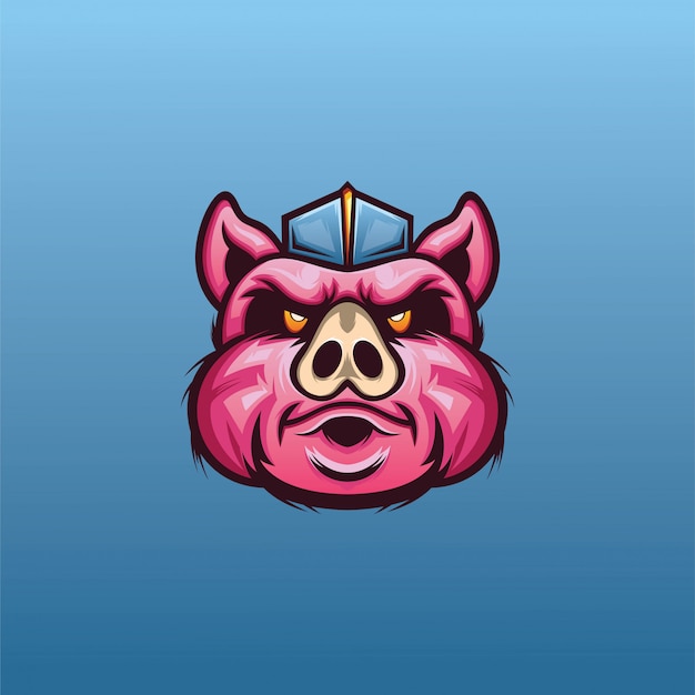 pig head for esport logo vector