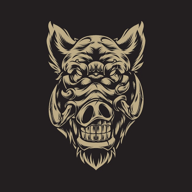 Pig Head illustration