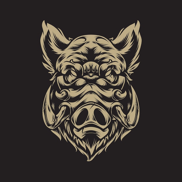 Pig Head illustration