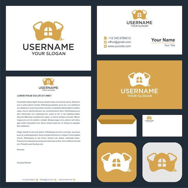 pig home creative logo premium