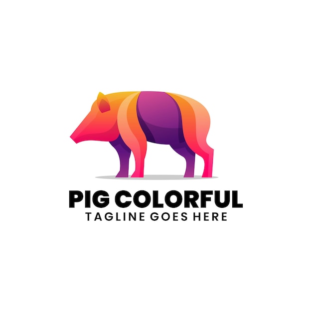 Vector pig logo design vector gradient colorful