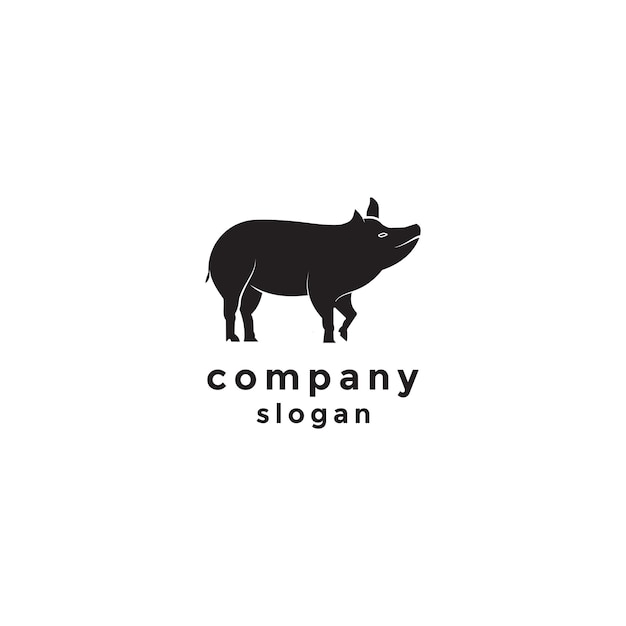 Pig logo icon design template premium vector