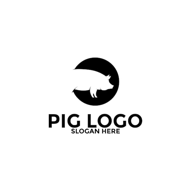 Pig logo icon design template vectorPork Pig logo design