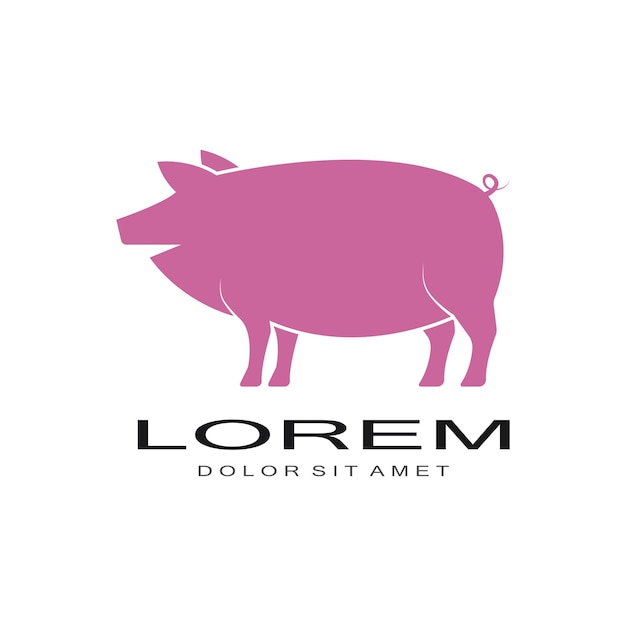 Pig logo illustration vector flat design