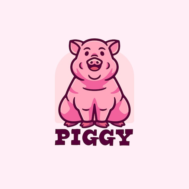 Pig logo mascot cartoon character