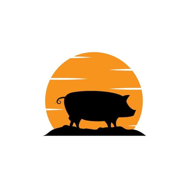 Pig logo and vector template